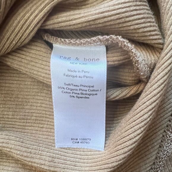 Rag & Bone The Essential Rib Halter Tank Top Size S Khaki Tan - Picture 5 of 6